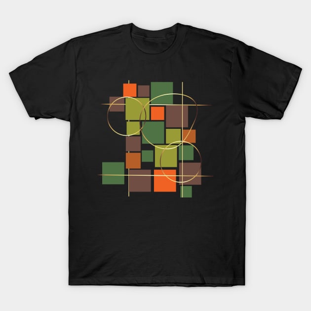 Strong Square Greeny Patterns T-Shirt by Art by Ergate